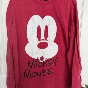Disney Red Mickey Mouse Long Sleeve Tee